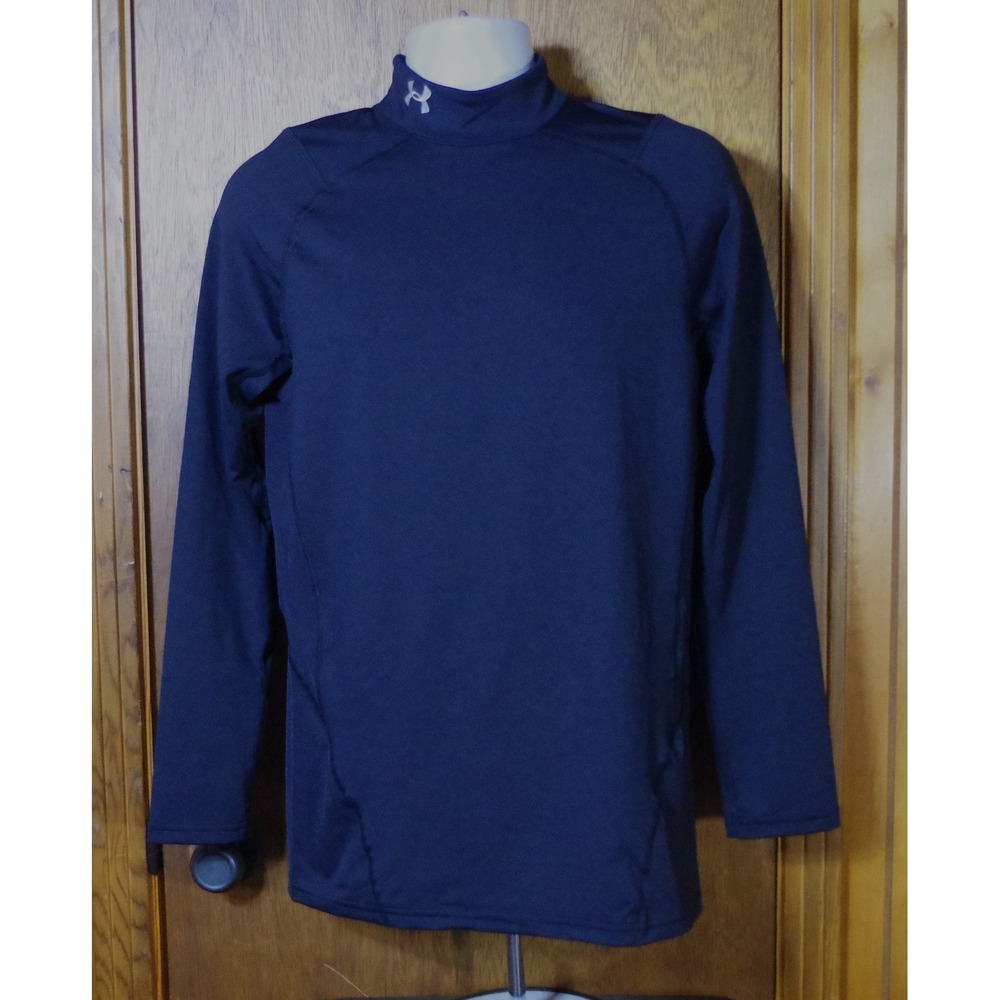 NWT Under Armour ColdGear Mens Medium Fitted Mock Neck Long Sleeve Black‎